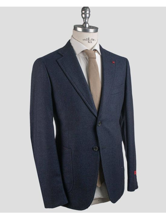 Isaia Isaia Blue Wool Cashmere Blazer Blue 001