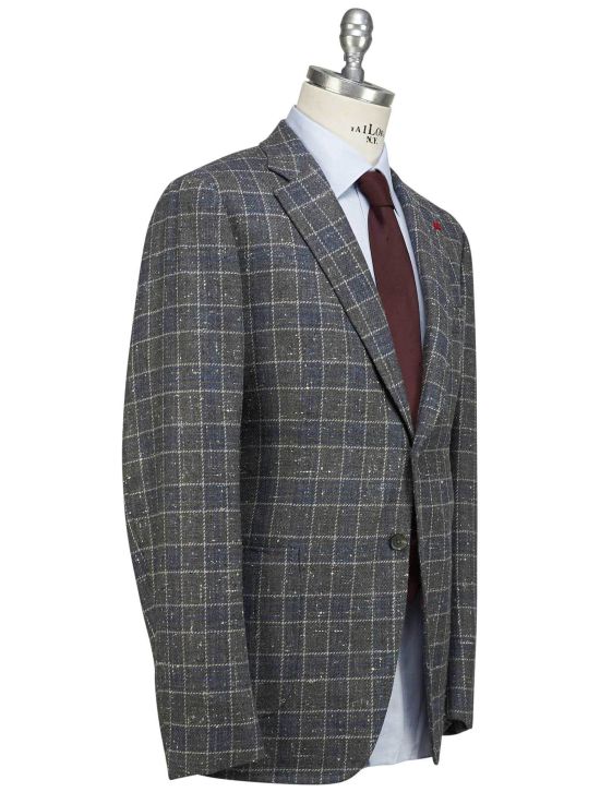 Isaia Isaia Multicolor Wool Silk Blazer Multicolor 001