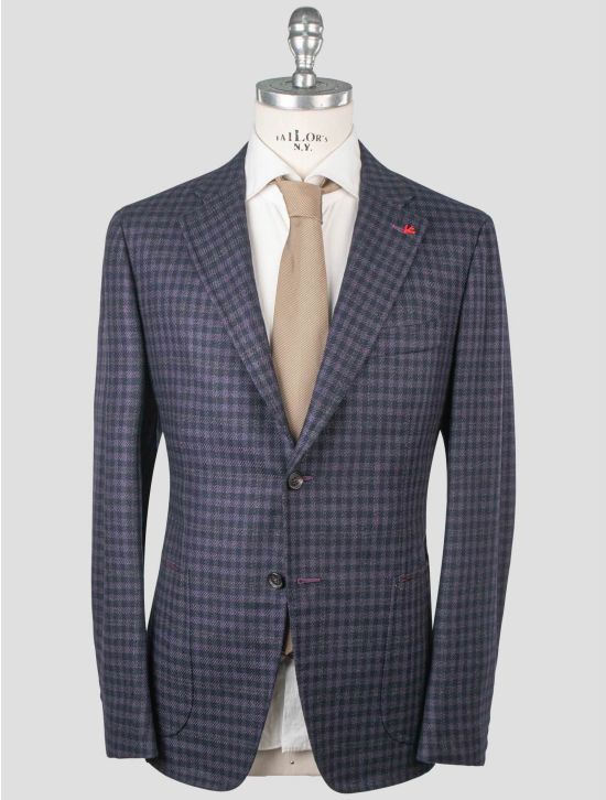 Isaia Isaia Purple Wool Silk Blazer Purple 000