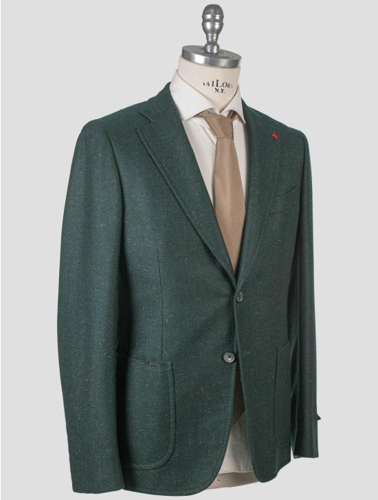 Isaia Isaia Green Cashmere Silk Blazer Green 001