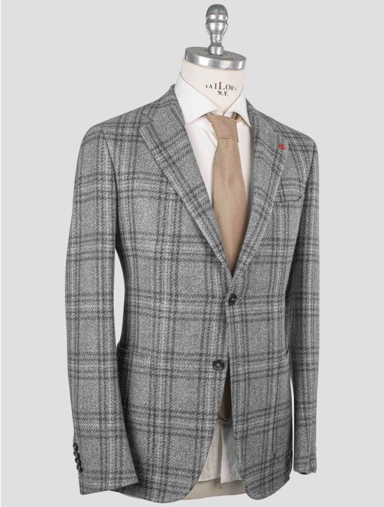 Isaia Isaia Gray Cashmere Wool Silk Blazer Gray 001