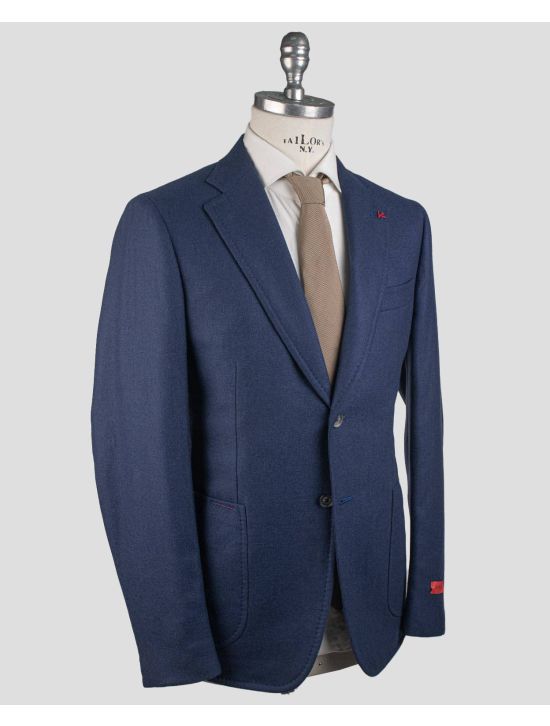 Isaia Isaia Blue Wool Cashmere Blazer Blue 001