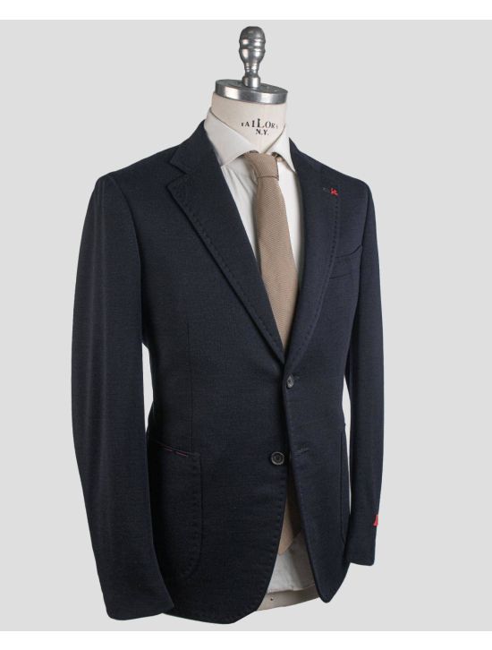 Isaia Isaia Blue Wool Pa Blazer Blue 001