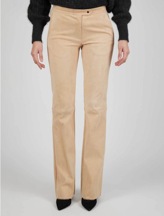 Kiton Kiton Beige Leather Suede Pants Beige 000