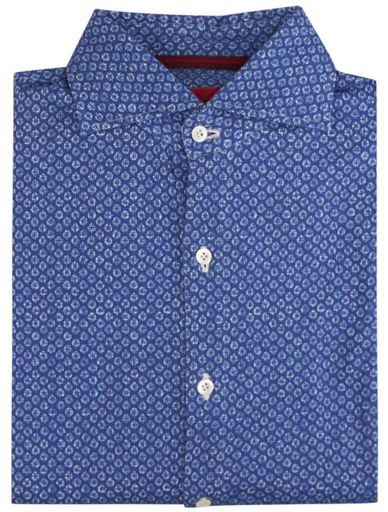 Isaia Isaia Blue Cotton Shirt Blue 000