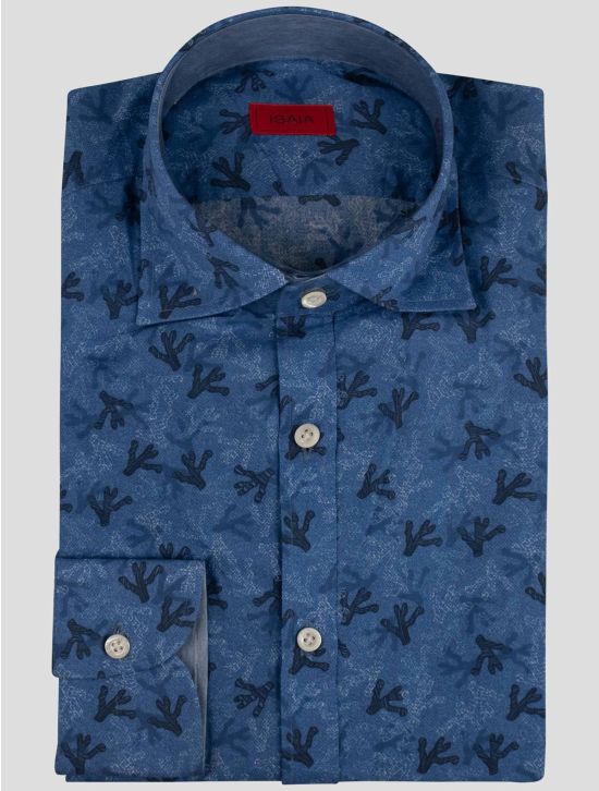 Isaia Isaia Blue Cotton Shirt Blue 000