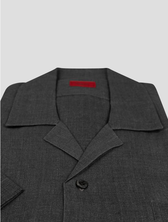 Isaia Isaia Dark Gray Linen Shirt Dark Gray 001