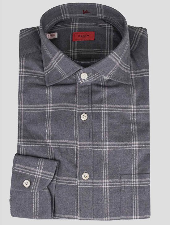 Isaia Isaia Gray Cotton Shirt Gray 000