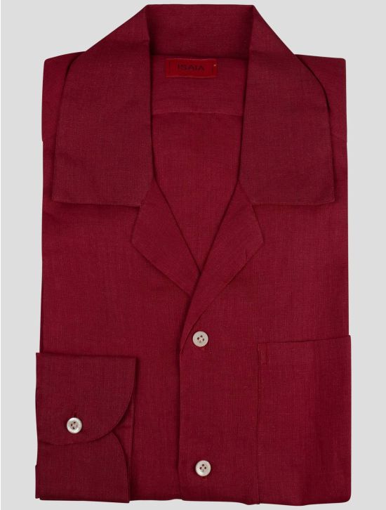 Isaia Isaia Red Linen Shirt Red 000