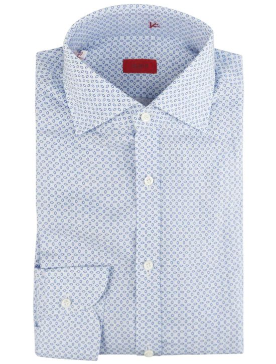 Isaia Isaia White Blue Linen Shirt Blue / White 000