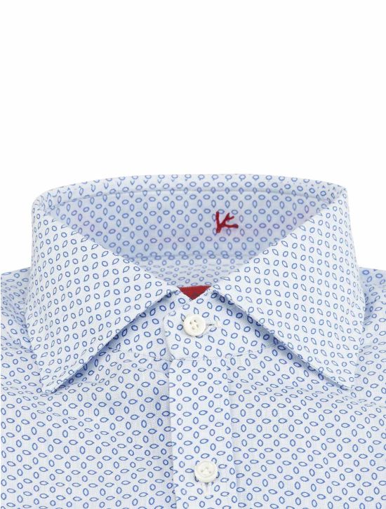 Isaia Isaia White Blue Linen Shirt Blue / White 001