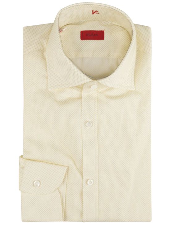 Isaia Isaia White Yellow Cotton Shirt White / Yellow 000