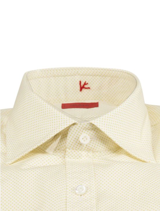 Isaia Isaia White Yellow Cotton Shirt White / Yellow 001