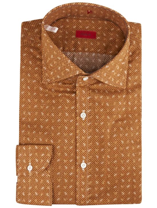 Isaia Isaia Orange Cotton Shirt Orange 000