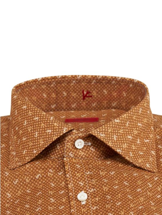 Isaia Isaia Orange Cotton Shirt Orange 001