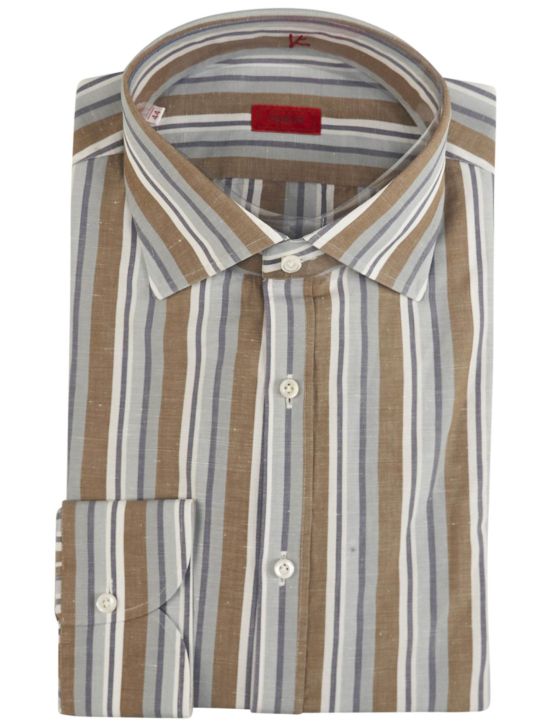 Isaia Isaia Multicolor Cotton Linen Shirt Multicolor 000