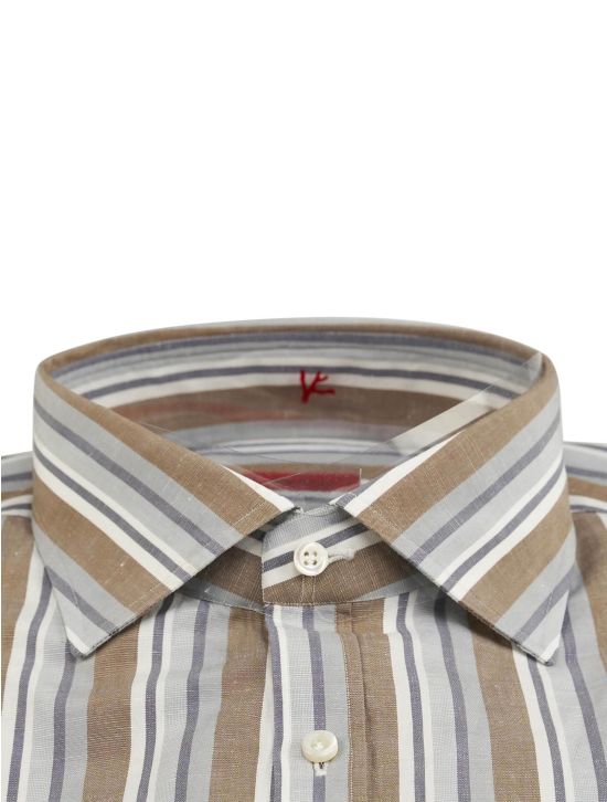 Isaia Isaia Multicolor Cotton Linen Shirt Multicolor 001