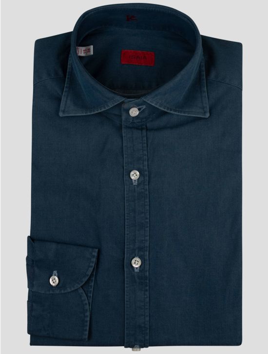 Isaia Isaia Blue Cotton Shirt Blue 000