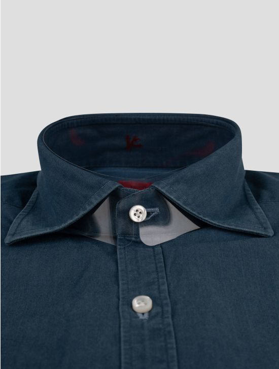 Isaia Isaia Blue Cotton Shirt Blue 001