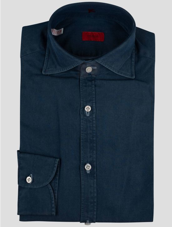 Isaia Isaia Blue Cotton Shirt Blue 000