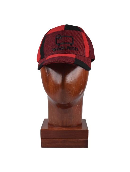 Woolrich Woolrich Red Black Wool Pl Pa Baseball Cap Red / Black 000