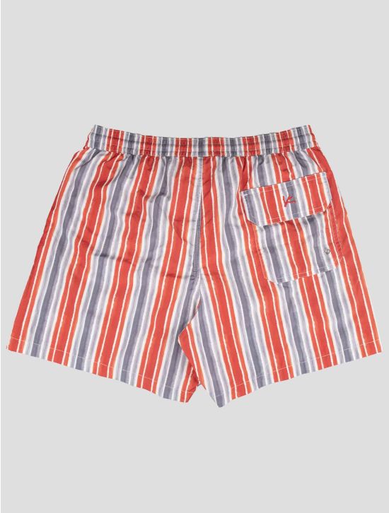 Isaia Isaia Gray Orange Pl Swim Trunks Gray / Orange 001