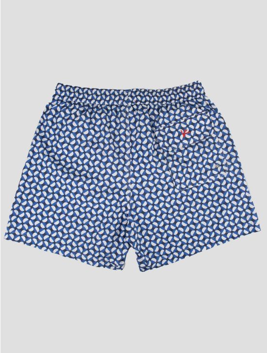 Isaia Isaia Blue White Pl Swim Trunks Blue / White 001