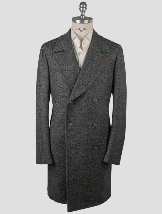 Isaia Isaia Gray Wool Double Breasted Overcoat Gray 000