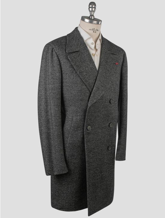 Isaia Isaia Gray Wool Double Breasted Overcoat Gray 001