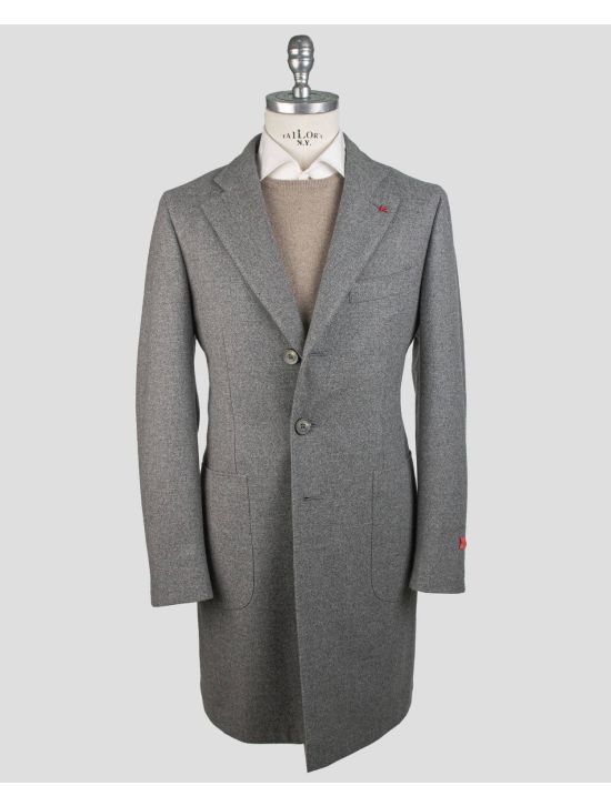 Isaia Isaia Gray Wool Cashmere Overcoat Gray 000