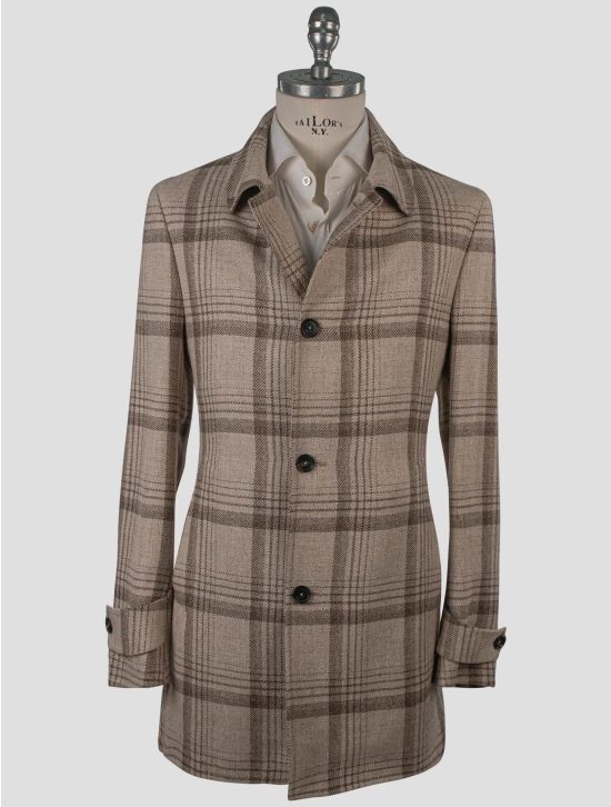 Isaia Isaia Beige  Silk Wool Linen Coat Beige 000