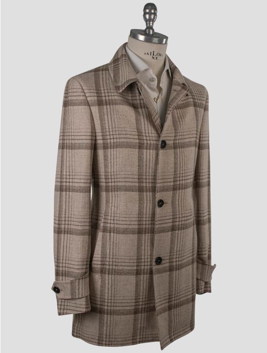 Isaia Isaia Beige  Silk Wool Linen Coat Beige 001