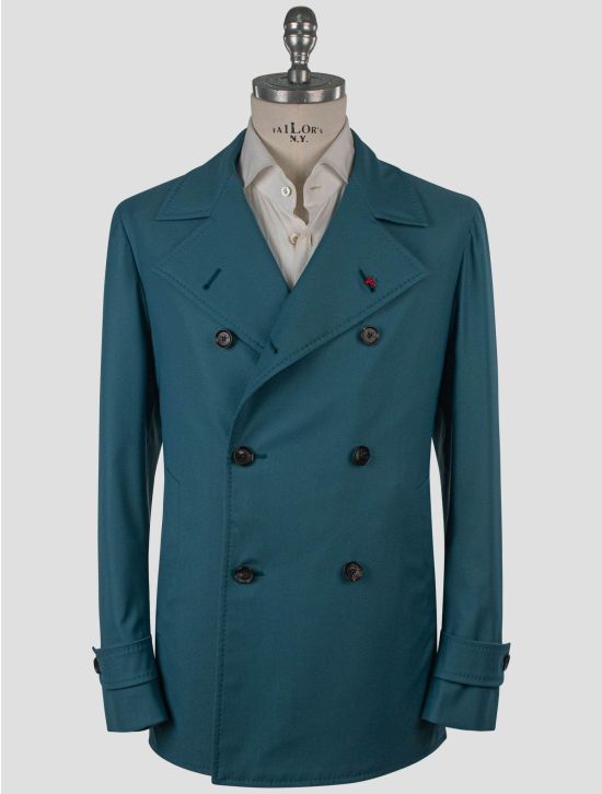 Isaia Isaia Light Blue Wool Pa Pl Silk Coat Light Blue 000