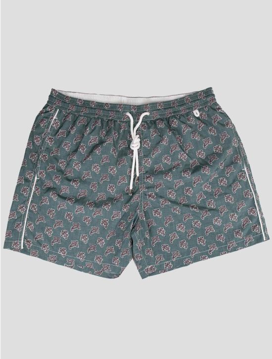 Isaia Isaia Green Pl Swim Trunks Green / Gray 000