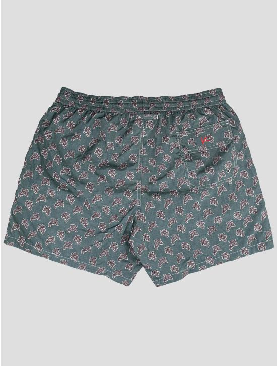 Isaia Isaia Green Pl Swim Trunks Green / Gray 001