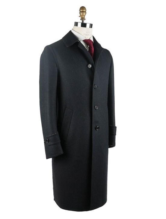 Cesare Attolini Cesare Attolini Black Wool Geelong Overcoat Black 001