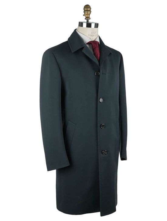 Cesare Attolini Cesare Attolini Green Wool Cotton Overcoat Green 001