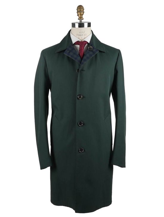 Cesare Attolini Cesare Attolini Blue Green Cotton Overcoat Reverse Blue / Green 000