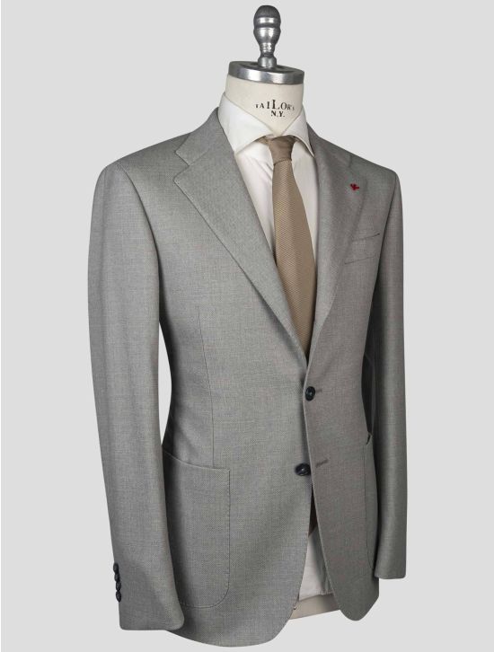 Isaia Isaia Gray Virgin Wool Ea Blazer Gray 001