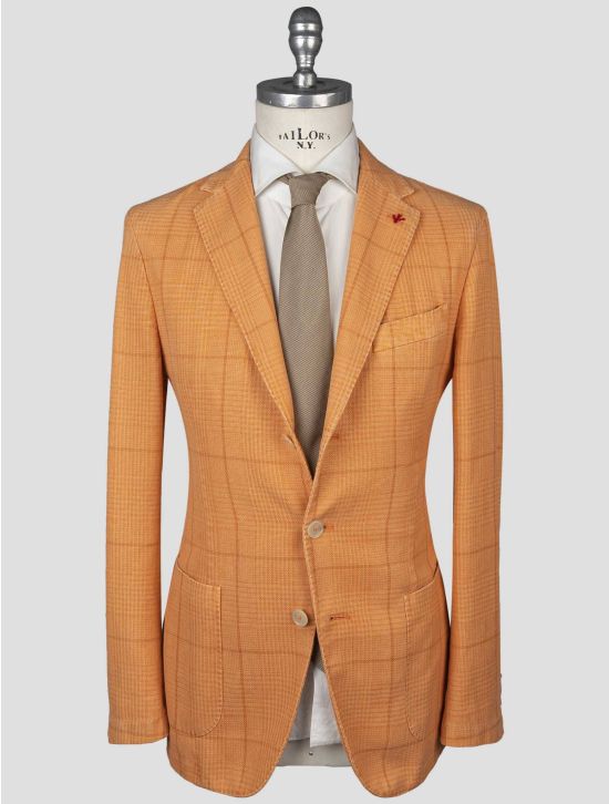 Isaia Isaia Orange Linen Pa Cotton Blazer Orange 000