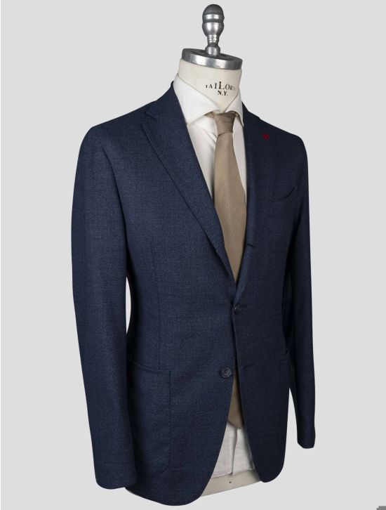 Isaia Isaia Blue Virgin Wool Blazer Blue 001