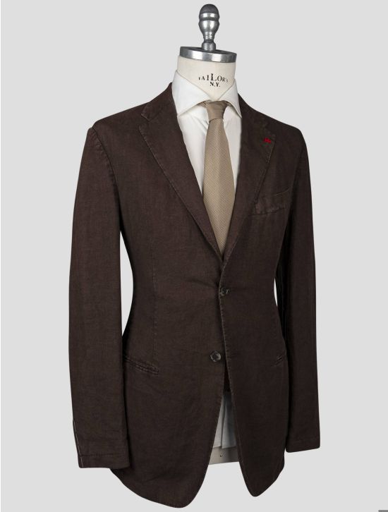 Isaia Isaia Brown Linen Blazer Brown 001