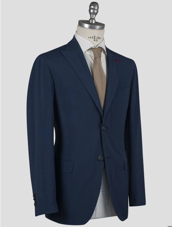 Isaia Isaia Blue Virgin Wool Blazer Blue 001