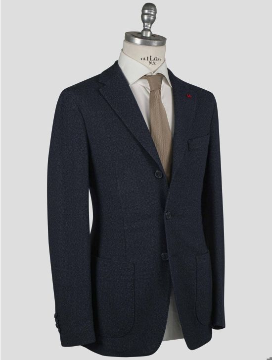 Isaia Isaia Blue Wool Blazer Blue 001