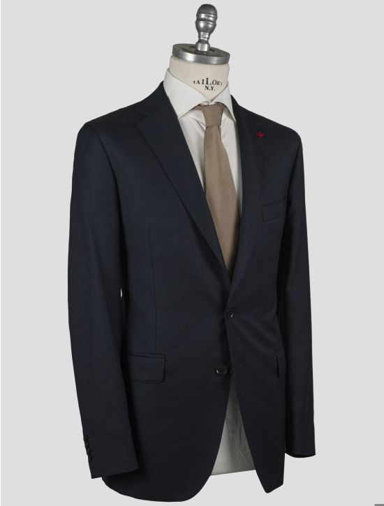 Isaia Isaia Blue Wool 130'S Blazer Blue 001