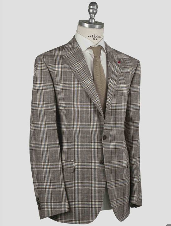 Isaia Isaia Multicolor Wool Linen Blazer Multicolor 001