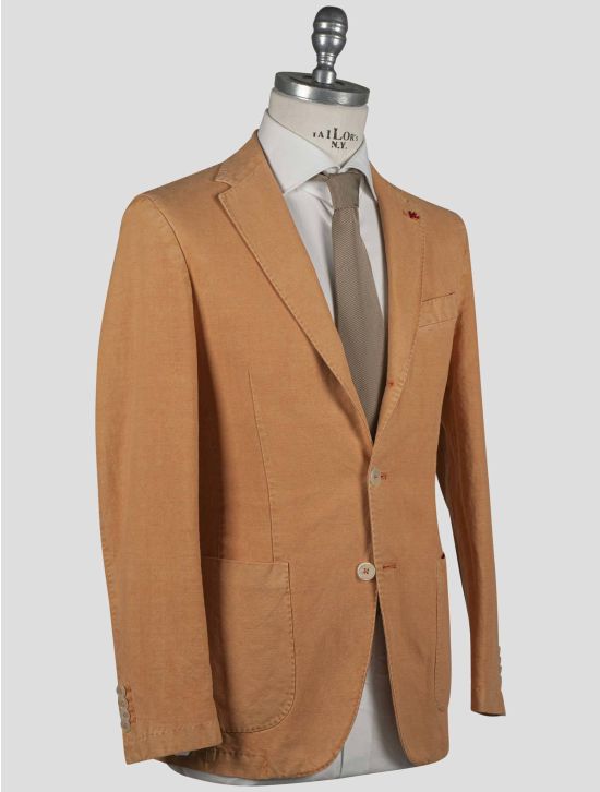 Isaia Isaia Orange Linen Cotton Blazer Orange 001