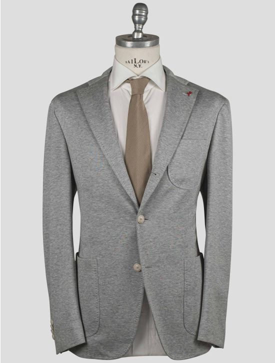 Isaia Isaia Gray Linen Cotton Blazer Gray 000