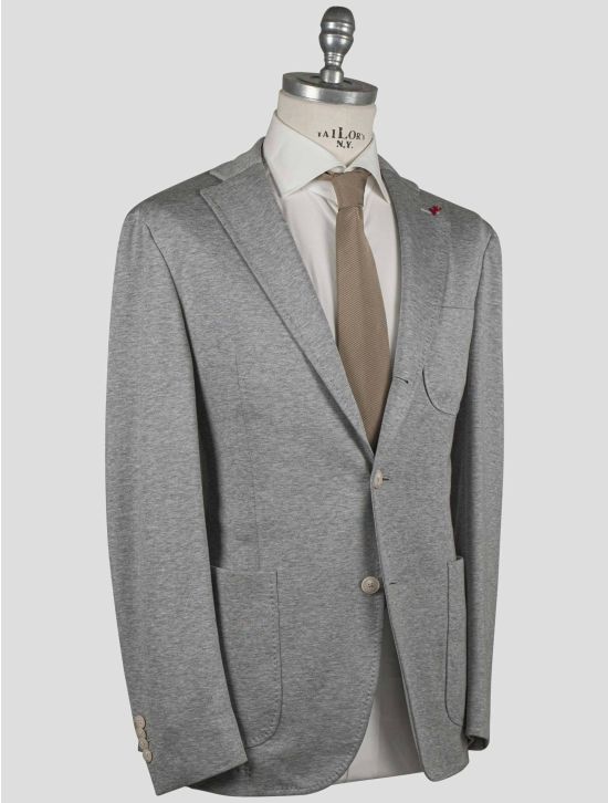 Isaia Isaia Gray Linen Cotton Blazer Gray 001