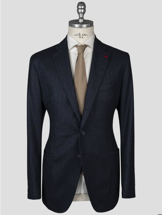 Isaia Isaia Blue Virgin Wool Linen Blazer Blue 000